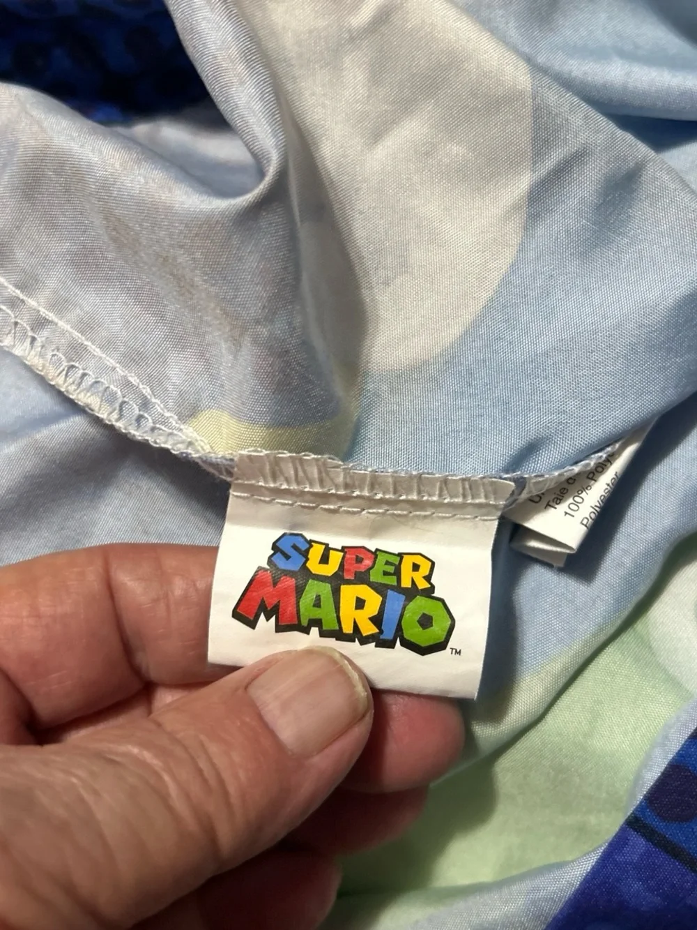 Nintendo Super Mario Blue Red Green Kids Bedding Panel